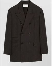 Ami Paris - Wool Striped Double-Breasted Blazer - Lyst