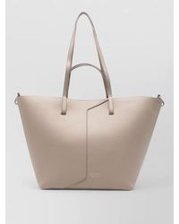 Emporio Armani - Medium Leather Tote Bag Top Handles - Lyst