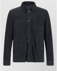 Pal Zileri - Suede Shirt Jacket Chest Pocket Long Sleeves - Lyst
