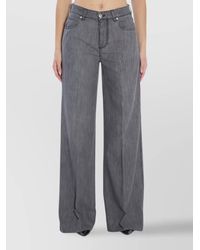 Bottega Veneta - Denim Pleated Wide-Leg Trousers - Lyst