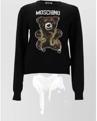 Moschino - Crew Neck Long Sleeve Graphic Print Top - Lyst