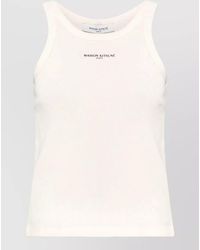 Maison Kitsuné - Ribbed Cotton Logo Tank Top - Lyst