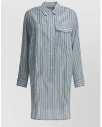 Isabel Marant - Striped Shirt Dress Long Sleeves Pocket - Lyst
