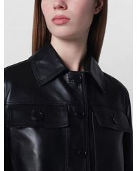Salvatore Santoro - Collared Leather Finish Coat Flap Pockets - Lyst