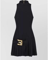 Balmain - Wool Knee-Length Mini Dress - Lyst