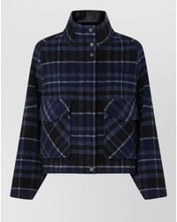 Pinko - Checked Wool Caban Jacket - Lyst