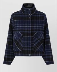 Pinko - Checked Wool Caban Jacket - Lyst