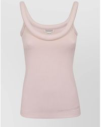 McQueen - Sleeveless Ribbed Scoop Neck Top - Lyst