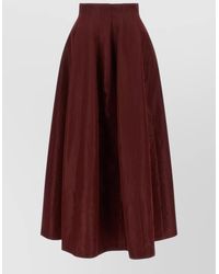 Alberta Ferretti - High Waist Midi Pleated A Line Skirt - Lyst