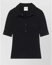 Courreges - Rib Knit Polo Shirt Short Sleeves - Lyst