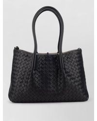 Bottega Veneta - Tote Bag Structured Shape Woven Texture Handles - Lyst