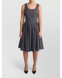 Dolce & Gabbana - Cotton Sleeveless Polka-Dot A-Line Knee-Length Dress - Lyst