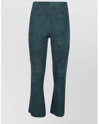Via Masini 80 - Suede Cropped Flared Trousers - Lyst