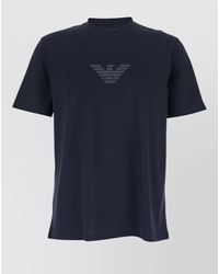 Emporio Armani - Cotton Logo Embroidered Crew Neck T-Shirt - Lyst