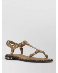 Ash - Leather T Strap Sandals Flat Sole - Lyst
