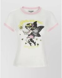 Ganni - Fairy Graphic T Shirt Crew Neck - Lyst