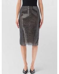 Self-Portrait - Crystal-Embellished High-Rise Midi Pencil Skirt - Lyst