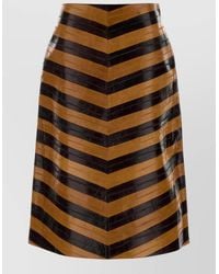 Fendi - Two-Tone Leather Skirt - Lyst