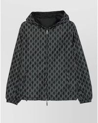 Emporio Armani - Hooded Nylon Bomber Jacket Elasticated Hem - Lyst