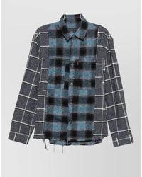 Haikure - Cotton Checked Panelled Shirt Jacket - Lyst