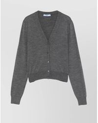 Prada - V-Neck Knitwear With Classic Silhouette And Refined Details - Lyst
