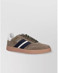 Bally - Round Toe Suede Sneakers With Rubber Sole - Lyst