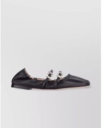 Roger Vivier - Leather Strap Ballerina Flats - Lyst
