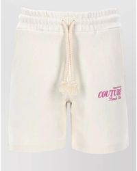 Versace Jeans Couture - Logo Shorts Relaxed Fit Elastic Waistband Drawstring - Lyst