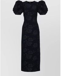 ROTATE BIRGER CHRISTENSEN - Jacquard Floral Puff-Sleeve Maxi Dress - Lyst