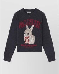 Ganni - Wool Crewneck Sweater - Lyst