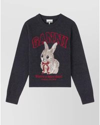 Ganni - Wool Crewneck Sweater - Lyst