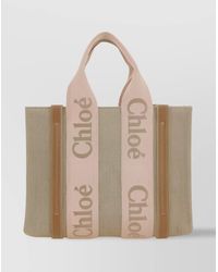 Chloé - Woody Linen Tote Bag With Removable Strap - Lyst