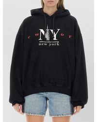 Alexander Wang - Logo Hooded Sweatshirt Graphic Front Pocket - Lyst