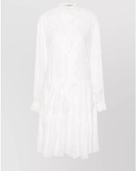 Ermanno Scervino - Embroidered Cotton Shirt Midi Dress - Lyst