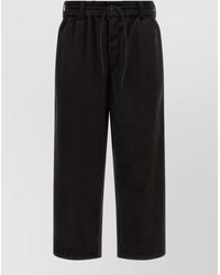 Y-3 - Velvet-Effect Cropped Wide-Leg Tailored Shorts - Lyst