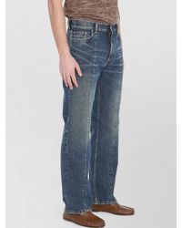 Versace - Denim Distressed Mid-Rise Straight-Leg Jeans - Lyst