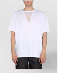 Raf Simons - Cotton Mesh Insert Logo Patch T-Shirt - Lyst