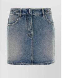 Givenchy - Denim Chain-Detail Mini Skirt - Lyst