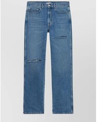 1989 STUDIO - Straight-Leg Denim Trousers With Distressed Design - Lyst