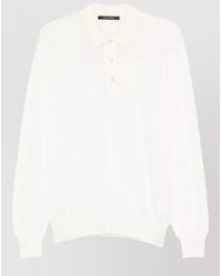Tagliatore - Virgin Wool Knitted Long-Sleeve Polo Shirt - Lyst