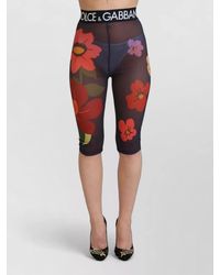 Dolce & Gabbana - Floral-Print Knee-Length Leggings - Lyst
