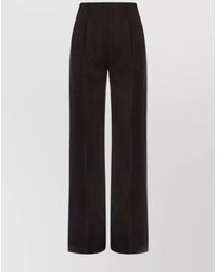 Alberta Ferretti - High Waist Wide Leg Trousers With Pockets - Lyst