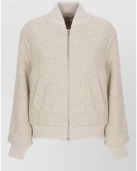 Peserico - Sequin Bomber Jacket Long Sleeves Pockets - Lyst