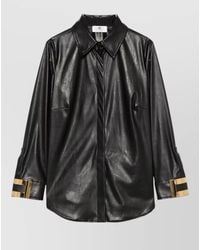 Elisabetta Franchi - Faux Leather Shirt Jacket - Lyst