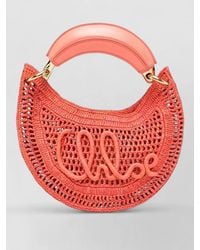 Chloé - Mini Raffia And Leather Clutch Bag - Lyst