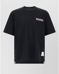 Thom Browne - Short-Sleeve Cotton-Linen T-Shirt - Lyst