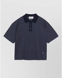 Ami Paris - Polo Shirt Striped Pattern Short Sleeves Collar - Lyst
