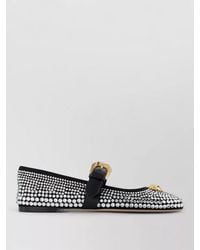 Versace - Loafers Flats Leather Crystal Logo - Lyst