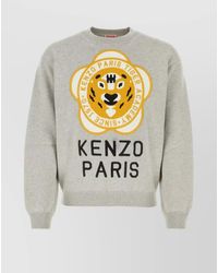 KENZO - Wool-Blend Logo-Patch Crew-Neck Sweatshirt - Lyst