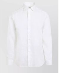 Etro - Linen Long-Sleeve Shirt - Lyst